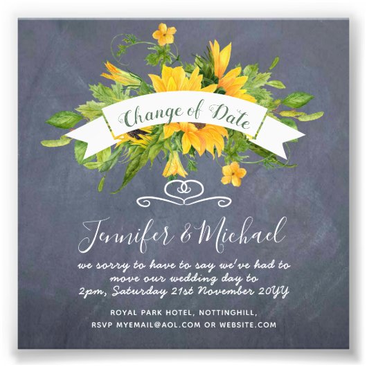 Impression Photo Fleurs de soleil Changement de date Plans de repor (Devant)