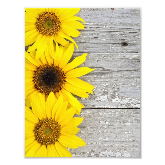 Impression Photo Fleurs de soleil sur une table (Devant)