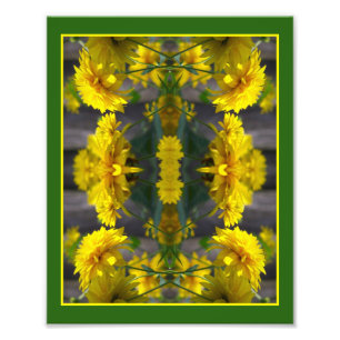 Impression Photo Fleurs Jaunes Dans Miroir Soleil Abstrait 8x10