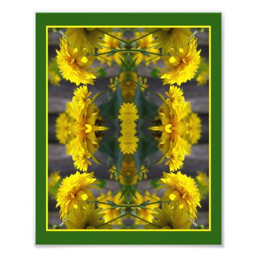 Impression Photo Fleurs Jaunes Dans Miroir Soleil Abstrait 8x10 (Devant)