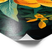 Impression Photo Fleurs jaunes frappantes sur le noir (Coin)