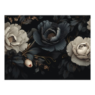 Impression Photo Fleurs noires et blanches