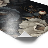 Impression Photo Fleurs noires et blanches (Coin)