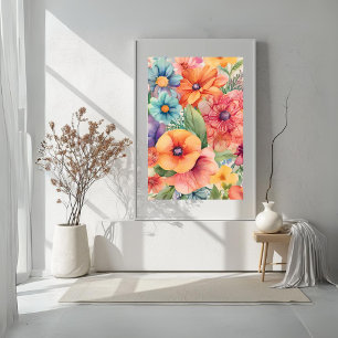 Impression Photo Fleurs partout sur l'impression Aquarelle - Jasmin