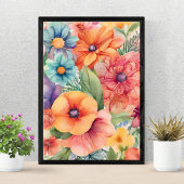 Impression Photo Fleurs partout sur l'impression Aquarelle - Jasmin