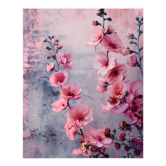 Impression Photo Fleurs roses en fleurs (Devant)