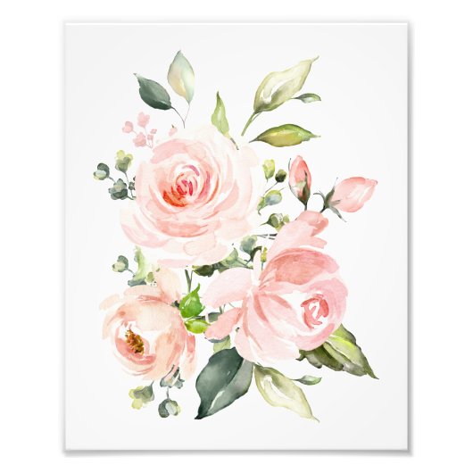 Impression Photo Fleurs roses, Fleurs Aquarelles, Nourriture pour f (Devant)