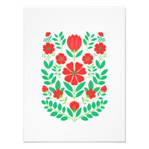 Impression Photo Fleurs rouges frappantes sur Arrière - plan blanc