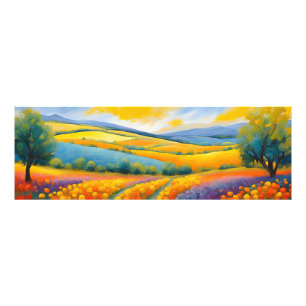 Impression Photo "Fleurs Tranquilles" Paysage étendu Provence