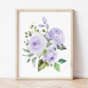 Impression Photo Fleurs violettes, Fleurs aquarelles, Neutres selon