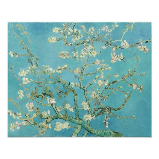 Impression Photo Floraisons d'amandiers par Vincent van Gogh (Devant)