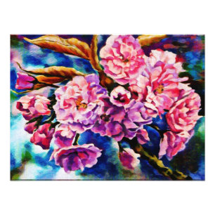 Impression Photo Floral en fleurs Sun Fuchsia Art rose