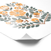 Impression Photo Floral Folk Wall Art Print, Scandinavian Botanical (Coin)