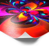 Impression Photo Floral moderne Art Abstrait Rouge Bleu Motif #07 (Coin)