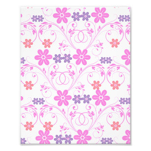 Impression Photo Floral moderne violet rose