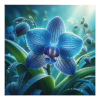 Floral orchidée bleue