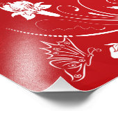 Impression Photo Floral rouge et blanc moderne (Coin)