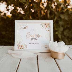 Impression Photo Flore Miel Bumble Abeille Baby shower personnalisé