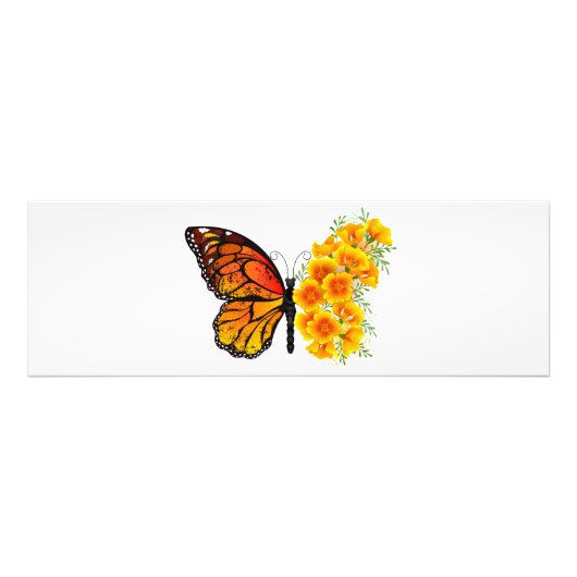 Impression Photo Flower Butterfly with Yellow California Poppy (Devant)