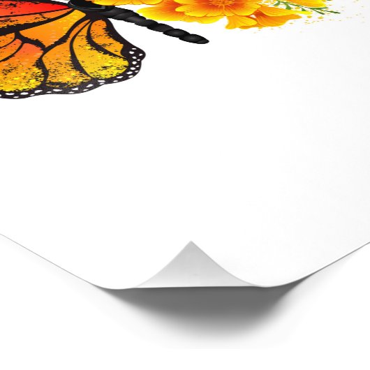 Impression Photo Flower Butterfly with Yellow California Poppy (Coin)