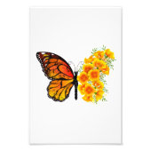 Impression Photo Flower Butterfly with Yellow California Poppy (Devant)