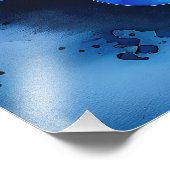 Impression Photo Flux de Cerulean Abstrait (Coin)