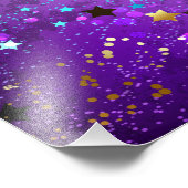 Impression Photo Fond en feuille de papier violet avec des étoiles (Coin)
