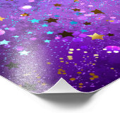 Impression Photo Fond en feuille de pourpre avec des étoiles (Coin)
