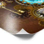 Impression Photo Fond rouillé Steampunk avec verres turquoise (Coin)