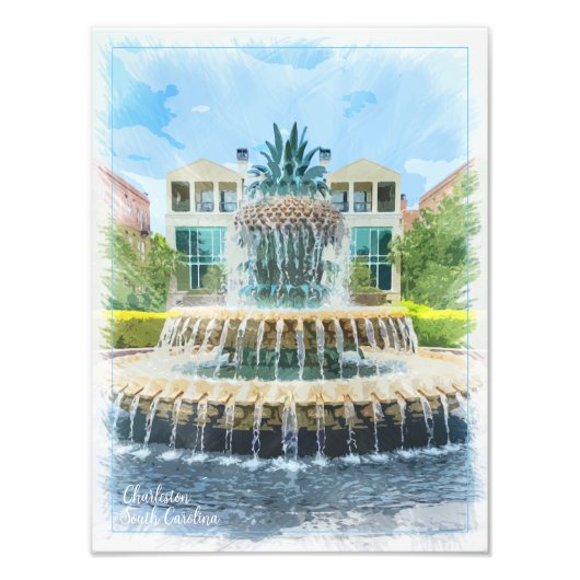 Impression Photo Fontaine d'ananas Charleston SC (Devant)