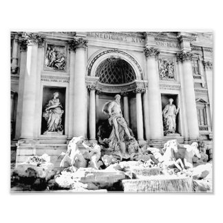 Impression Photo Fontaine de Trevi, Noir et Blanc
