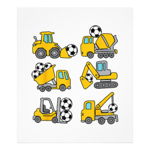 Impression Photo Football Ball Kids Football Construction Camions