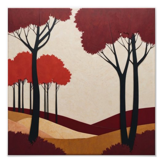 Impression Photo Forêt Crimson (Devant)