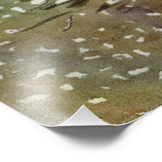 Impression Photo forêt d'hiver peinture aquarelle (Coin)