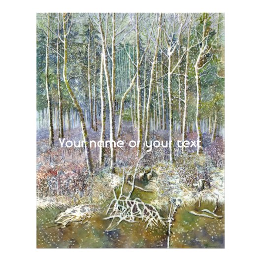 Impression Photo forêt d'hiver peinture aquarelle (Devant)