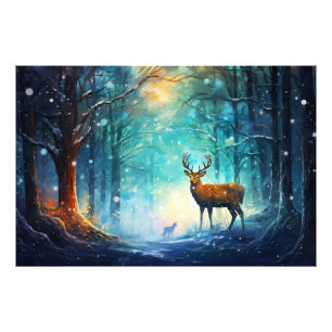 Impression Photo Forêt enneigée magique Art-82109