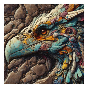 Impression Photo Fossile D'Un Oiseau Extinct Dans Les Rochers - Art