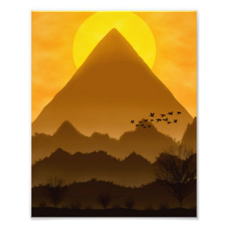 Impression Photo Foto Paisagem Pôr do Sol Monocromática Amalela