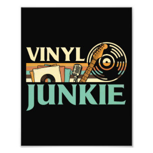 Impression Photo Fou de vinyle LP Disques DJ Platine Musique Collec