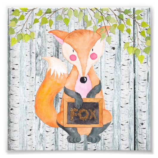 Impression Photo Fox - Woodland Friends - Amis - Aquarelle (Devant)