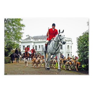 Impression Photo Foxhound Dogs Horses West Berkshire Hunt England