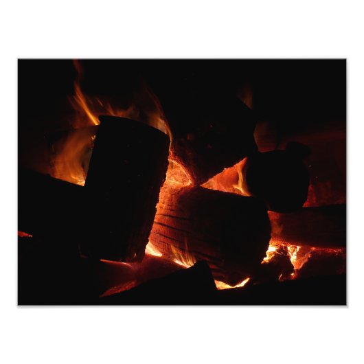 Impression Photo Foyer de feu de bois de chauffage d'hiver (Devant)
