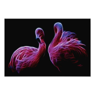 Impression Photo Fractale de Flamant rose