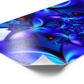 IMPRESSION PHOTO FRACTAUX ABSTRAITS BLEUS PROFONDS ART NUMÉRIQUE GÉ (Coin)