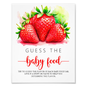 Impression Photo Fraise Guess the Baby Food Sign