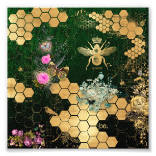 Impression Photo française chic, victorienne, abeille, florale, fe