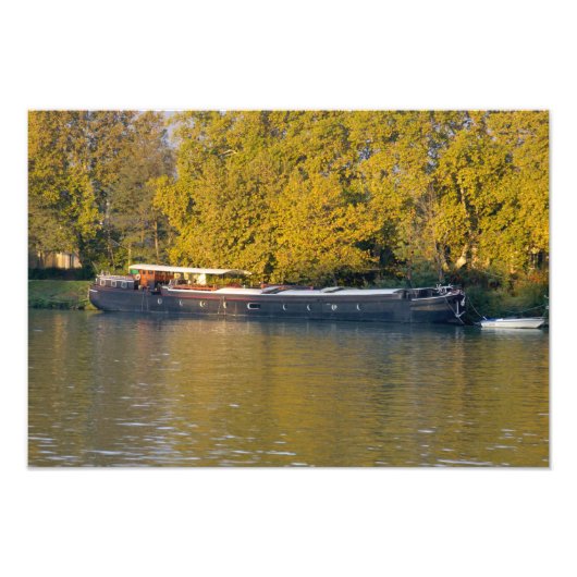 Impression Photo France, Rhône, près d'Avignon, péniche le long (Devant)