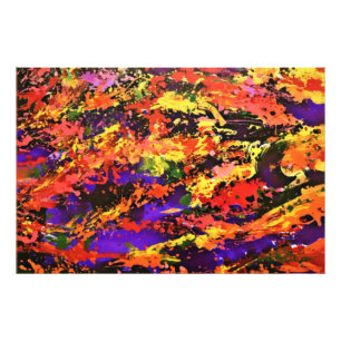 Impression Photo Funky coloré arc-en-ciel Abstrait Splash Paint Art