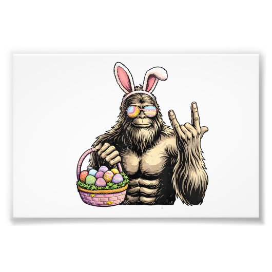 Impression Photo Funny Bigfoot Easter Egg Rock Sasquatch Easter Day (Devant)