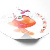 Impression Photo Funny Fish and Worm Love Romantic Drawing (Coin)